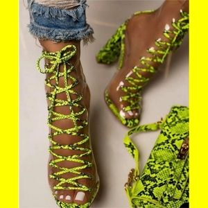 Snakeskin & See Through Heel